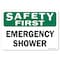 Signmission Safety Sign, OSHA Danger, 3.5" Height, Emergency Shower, Landscape OS-DS-D-35-L-19345 - alternate 1
